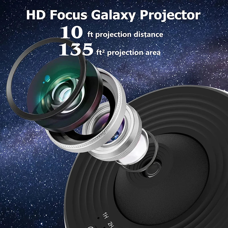 Roomara 360° Galaxy Star Projector Night Light – Rotating Planetarium Lamp for Bedroom, Kids & Relaxing Room Decor
