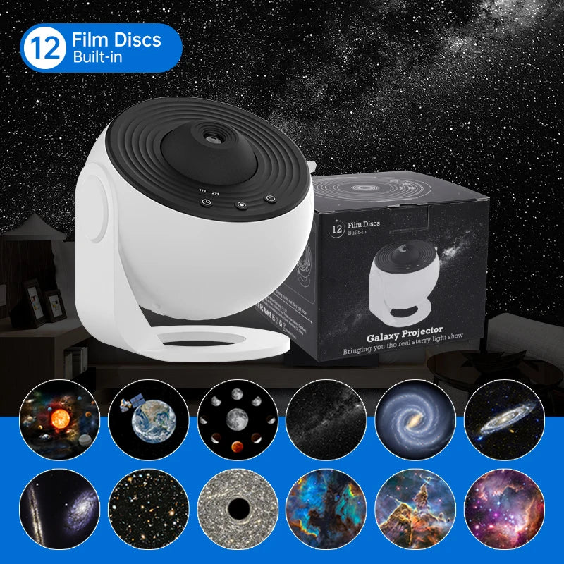 Roomara 360° Galaxy Star Projector Night Light – Rotating Planetarium Lamp for Bedroom, Kids & Relaxing Room Decor