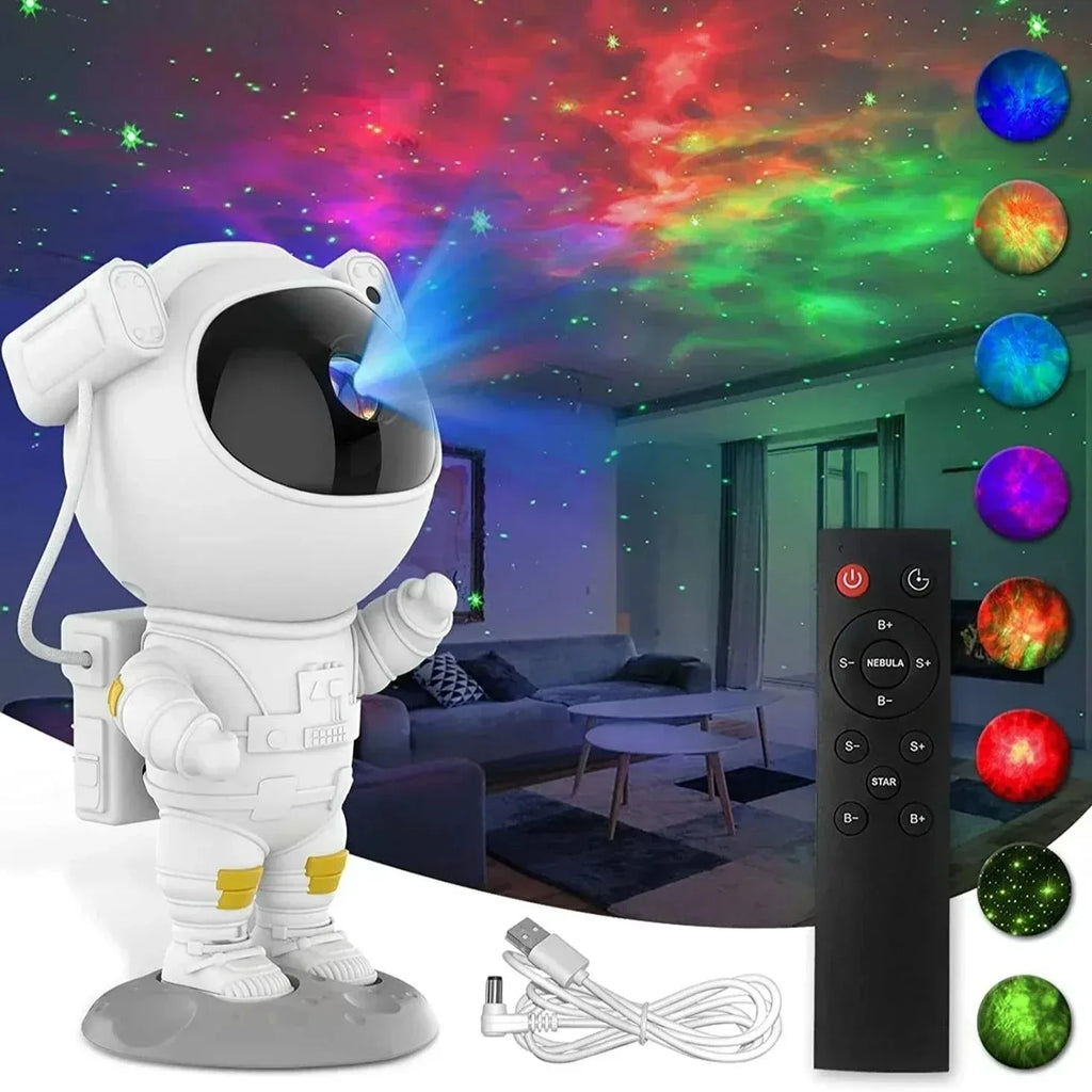 Roomara™ Astronaut Galaxy Star Projector – LED Nebula Night Light with Remote for Bedroom Atmosphere & Aesthetic Room Decor