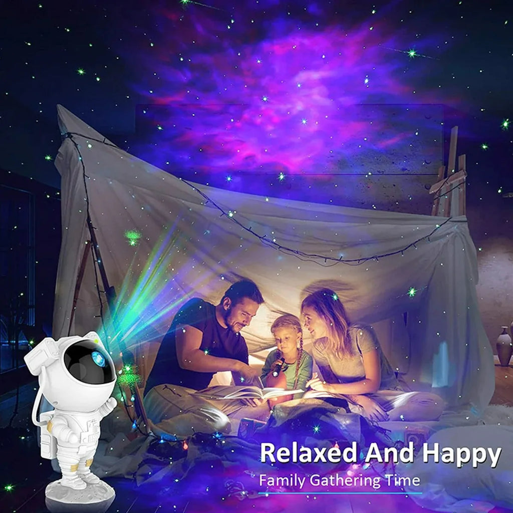 Roomara™ Astronaut Galaxy Star Projector – LED Nebula Night Light with Remote for Bedroom Atmosphere & Aesthetic Room Decor