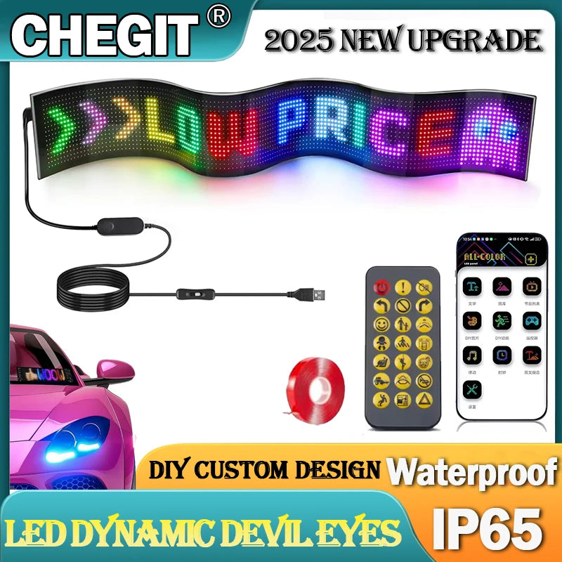 Roomara™ LED Pixel Matrix Display – Programmable RGB LED Panel with App Control for Car, Room Decor & Creative Lighting