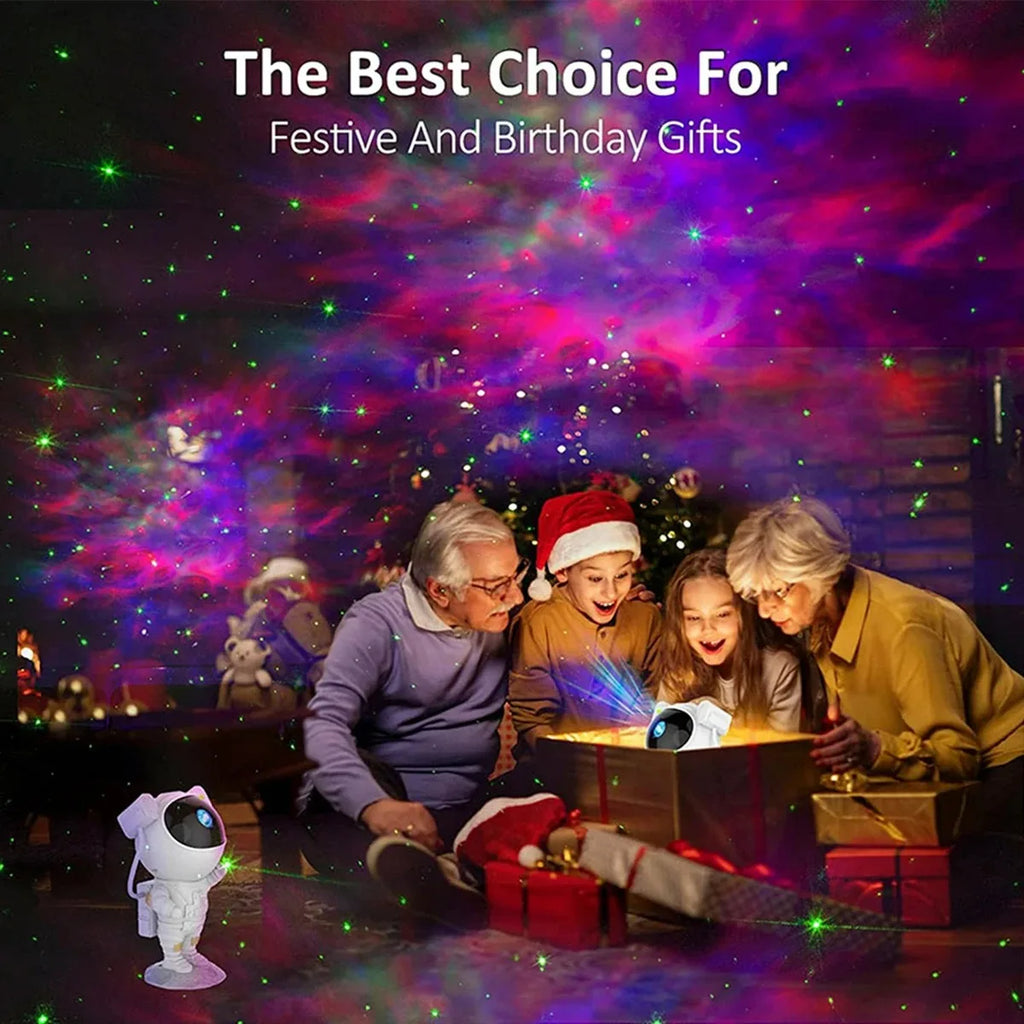 Roomara™ Astronaut Galaxy Star Projector – LED Nebula Night Light with Remote for Bedroom Atmosphere & Aesthetic Room Decor
