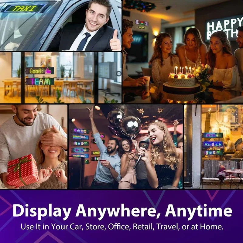 Roomara™ LED Pixel Matrix Display – Programmable RGB LED Panel with App Control for Car, Room Decor & Creative Lighting