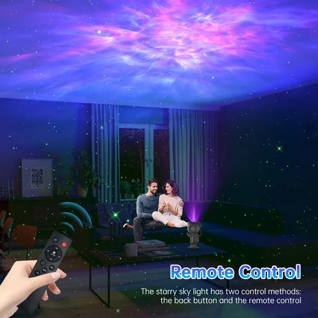 Roomara™ Astronaut Galaxy Star Projector – LED Nebula Night Light with Remote for Bedroom Atmosphere & Aesthetic Room Decor